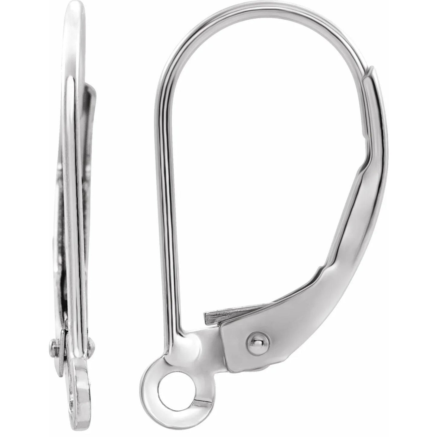 Sterling Silver Lever Back Earring Wire with Open Ring (Pair)