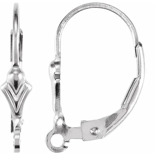 Fleur-de-lis Lever Back Earring Top, Gold Filled, or Sterling Silver