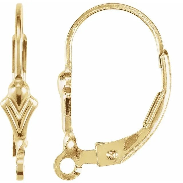 Fleur-de-lis Lever Back Earring Top, Gold Filled, or Sterling Silver