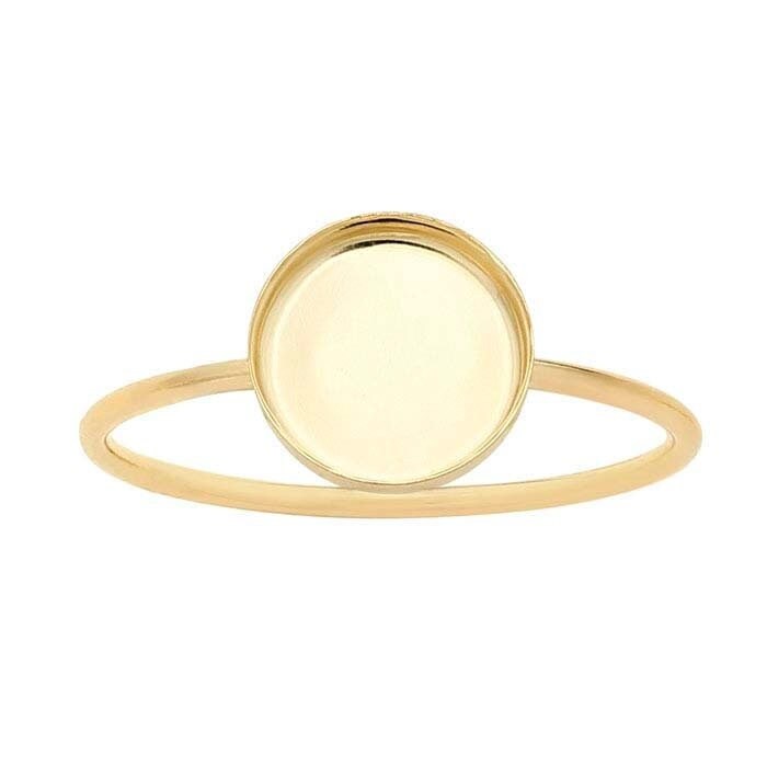 14/20 Yellow Gold-Filled Cabochon Ring Mounting - Choose Your Size