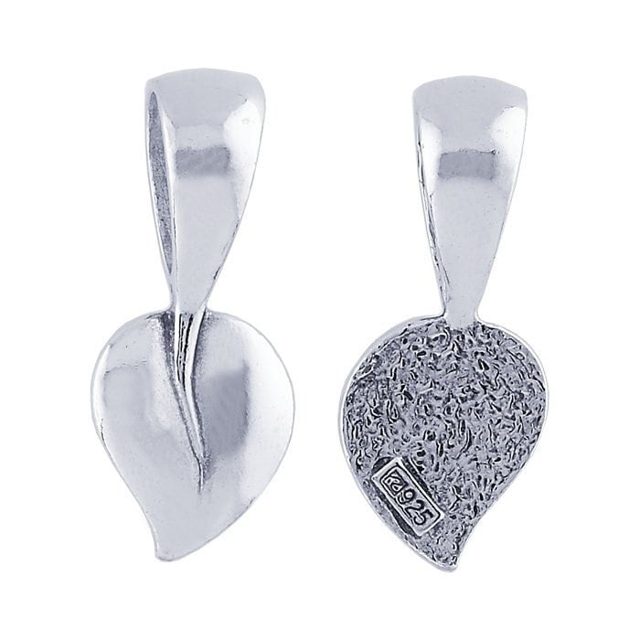 Sterling Silver or Argentium Leaf Glue-On Pendant Bail, choose your size....