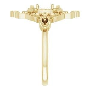 Vintage-Inspired 14k White Gold Marquise Ring Mounting