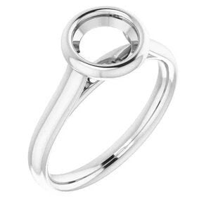 6.5mm Solitaire Ring Mounting, Customizable, Choose Your Metal
