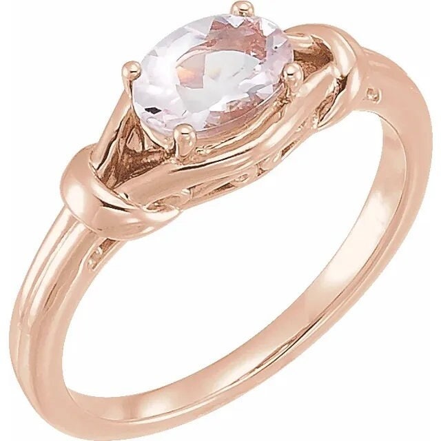 Oval knot ring mounting available in sterling silver, 14k yellow gold, and 14k rose gold. choose your size