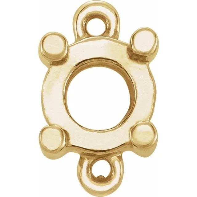 Round 4-prong link, available in sterling silver, 14k white gold or 14k yellow gold, choose your size