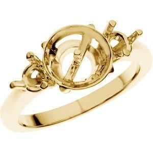 Pearl & Gemstone Ring Mounting: Sterling Silver or 14k Gold