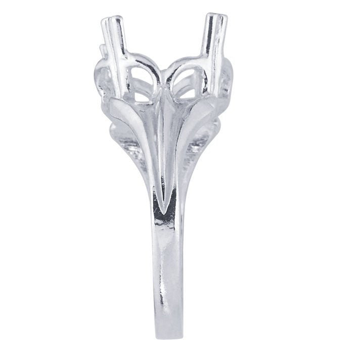 Sterling silver oval ready set ring mounting, ring blank,