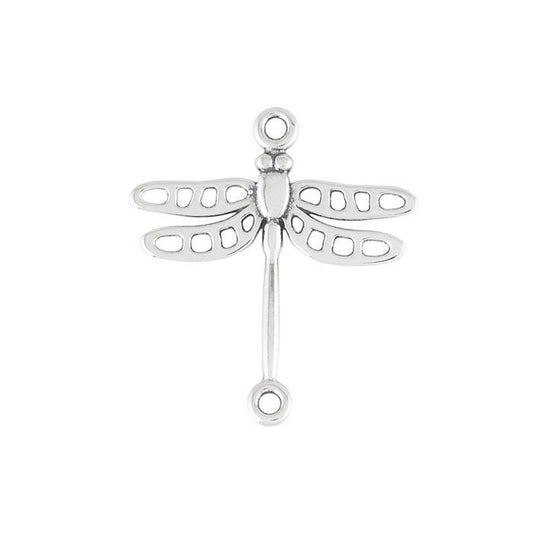1 small sterling silver dragonfly link component