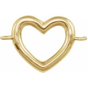 Heart Link: Sterling Silver, 10k Gold Charm (12.18mm)