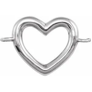 Heart Link: Sterling Silver, 10k Gold Charm (12.18mm)