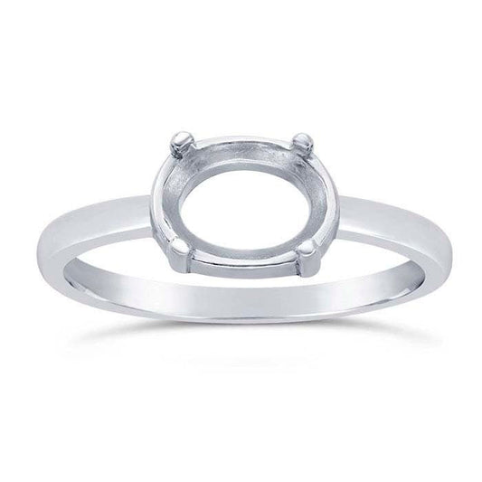 Sterling silver oval ring mounting, choose your size