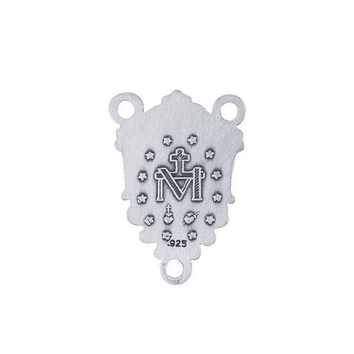 Sterling Silver Miraculous Medal Rosary Center Pendant, Component