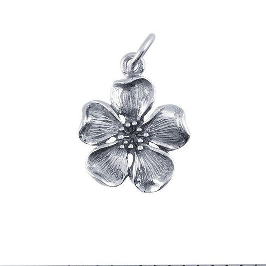 Sterling silver cherry blossom charm