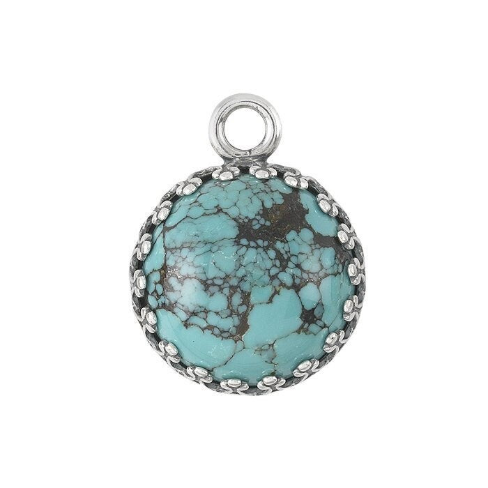 Argentium silver round gallery wire bezel pendant mounting