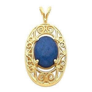14k Gold Oval Filigree Pendant Mounting, Custom Sizes Available