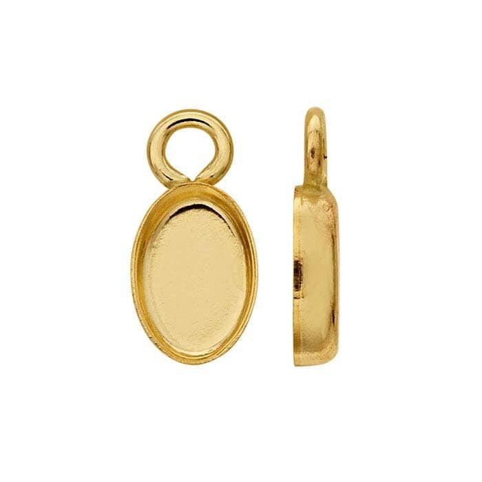 14/20 yellow gold-filled oval cabochon component mounting with closed ring