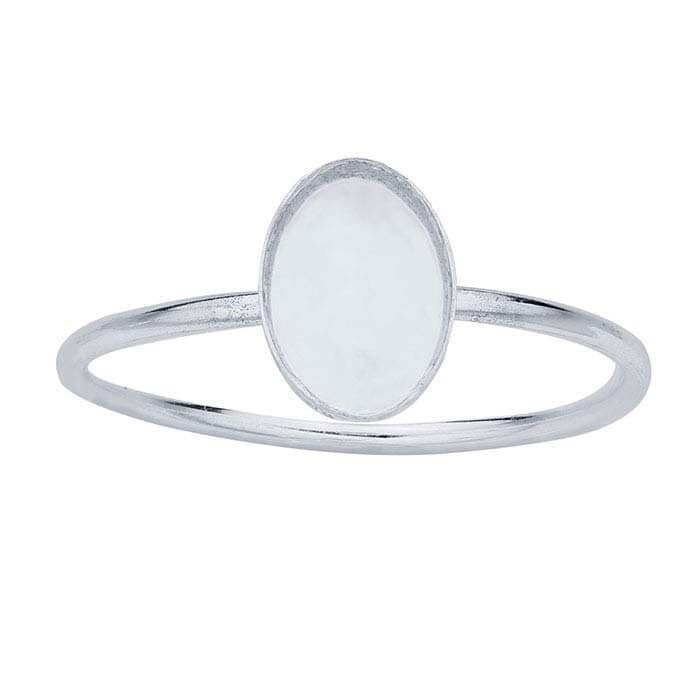 Sterling Silver Oval Cabochon Ring Mounting, choose your setting size and finger size