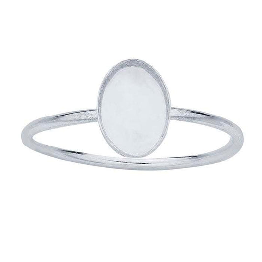 Sterling Silver Oval Cabochon Ring Mounting, choose your setting size and finger size