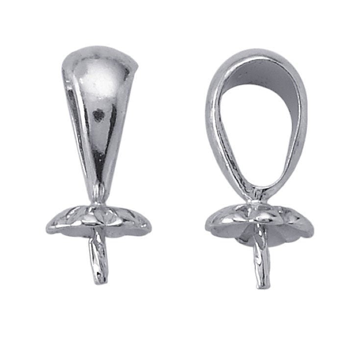 14k white gold pendant mounting with pearl peg