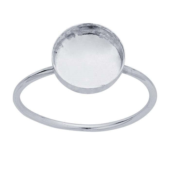 Sterling silver round cabochon ring mounting, choose your size