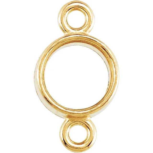 Sterling Silver Round Bezel Link Setting: 3 or 4mm Stone