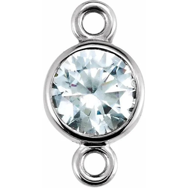 Sterling Silver Round Bezel Link Setting: 3 or 4mm Stone
