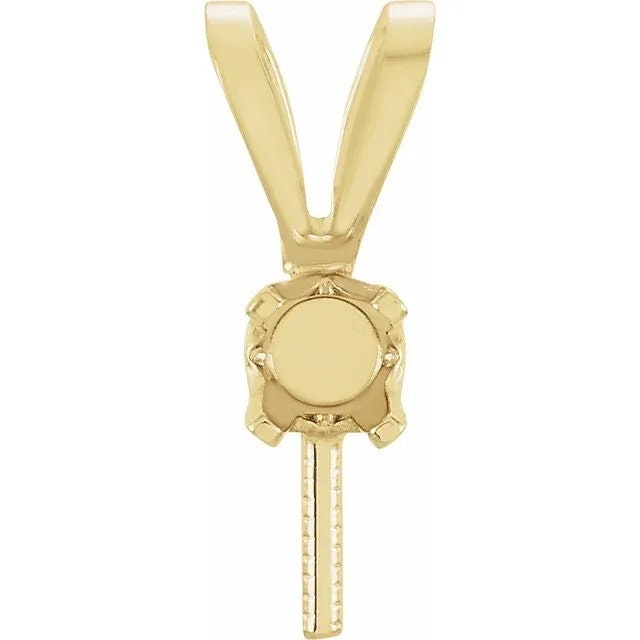 Pearl Pendant Bail: Sterling Silver or 14k Gold, Lab-Diamond Accent Option