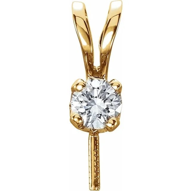 Pearl Pendant Bail: Sterling Silver or 14k Gold, Lab-Diamond Accent Option