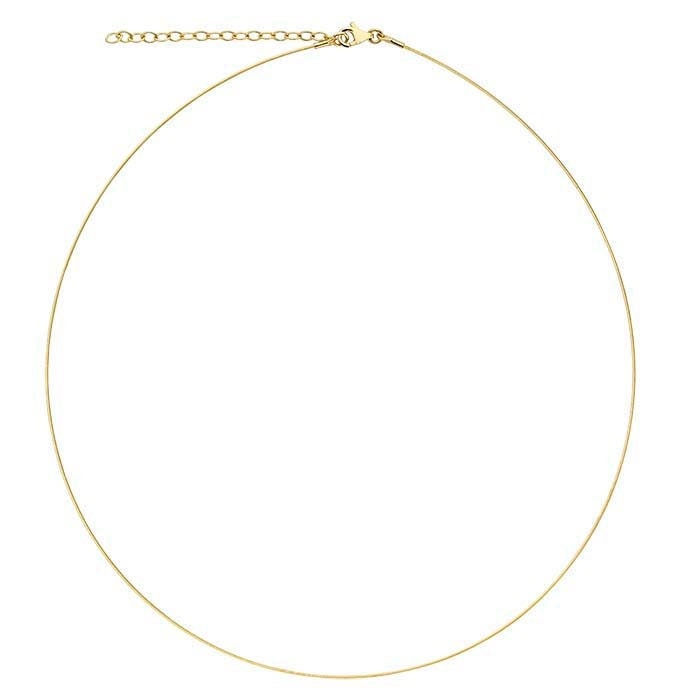 14k yellow gold 0.6mm 1-strand cable neck wire