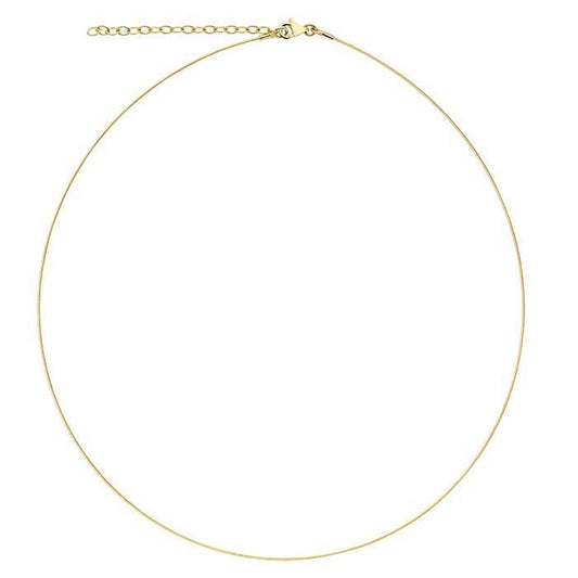 14k yellow gold 0.6mm 1-strand cable neck wire