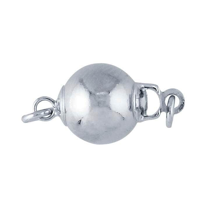 Sterling Silver Bead Safety Clasp: 1-Strand Pearl Clasp (17mm)