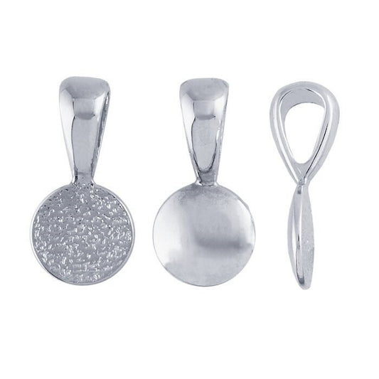 Sterling Silver Round Glue-On Pendant Bail