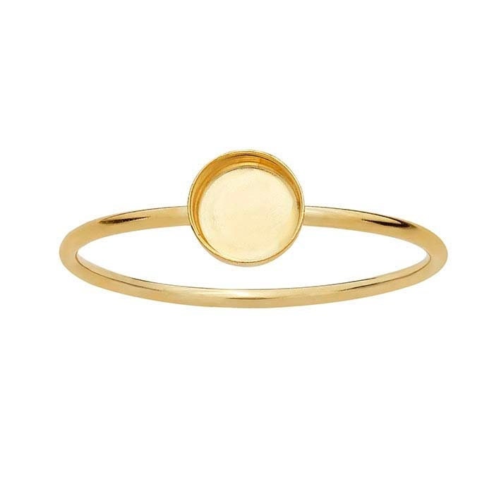 14/20 Yellow Gold-Filled Cabochon Ring Mounting - Choose Your Size