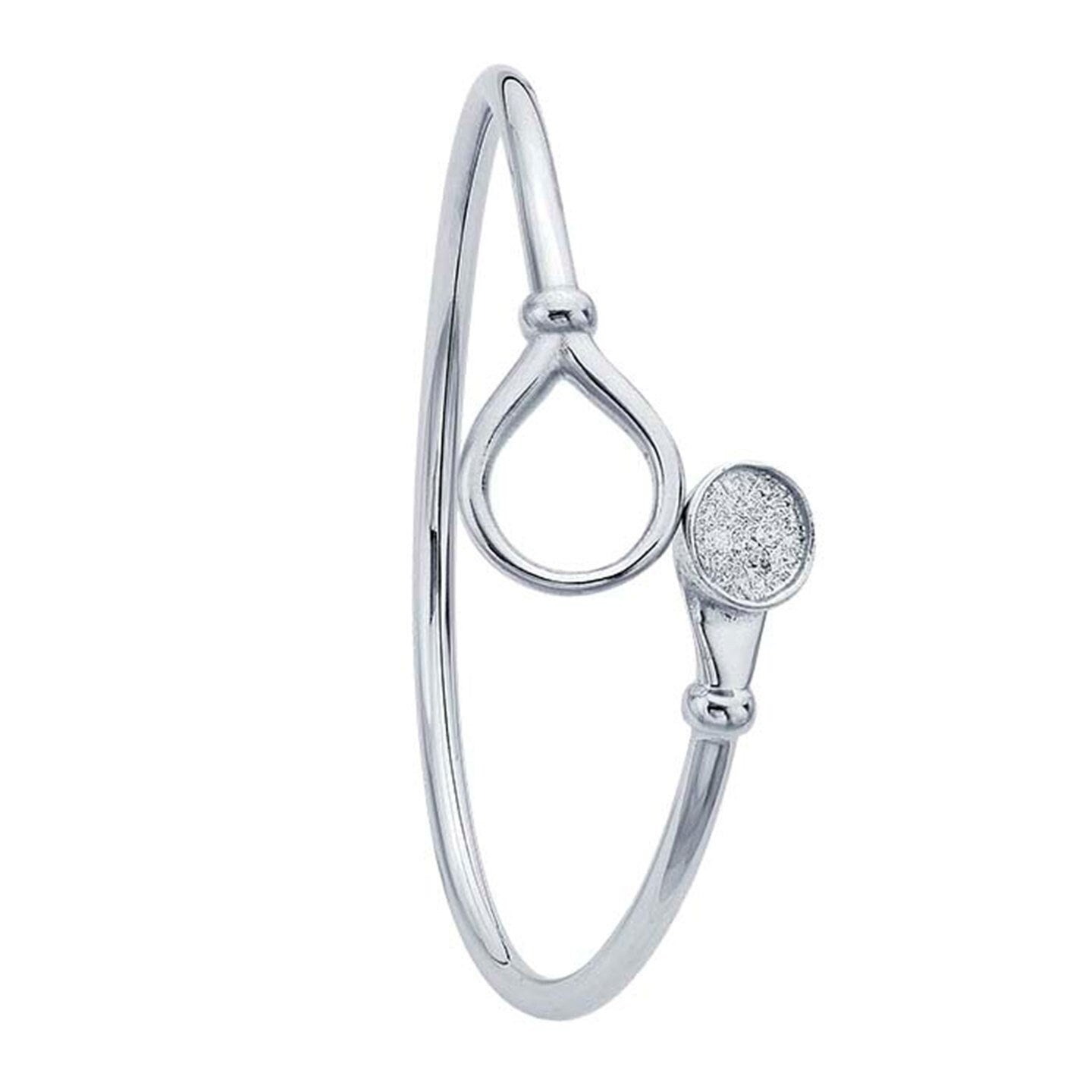 Sterling silver flex tube bangle bracelet mounting
