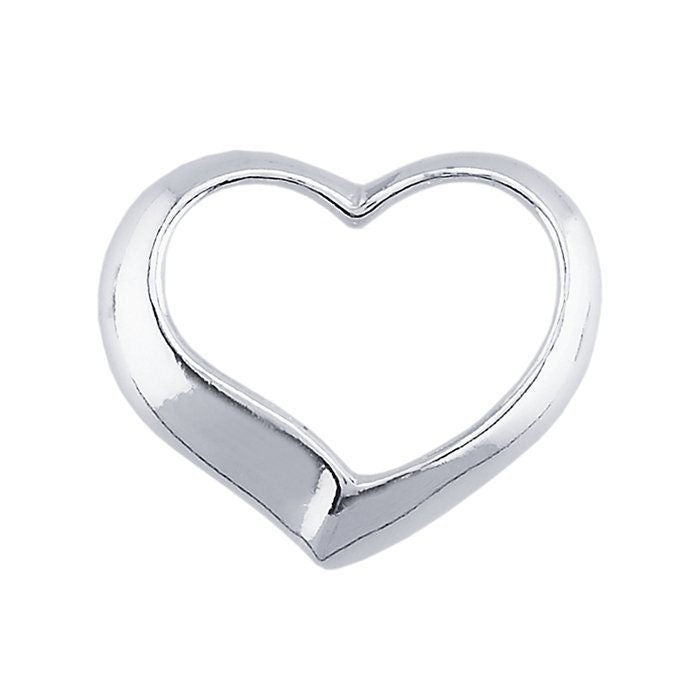 Sterling silver floating heart pendant,  size  12 x 10mm