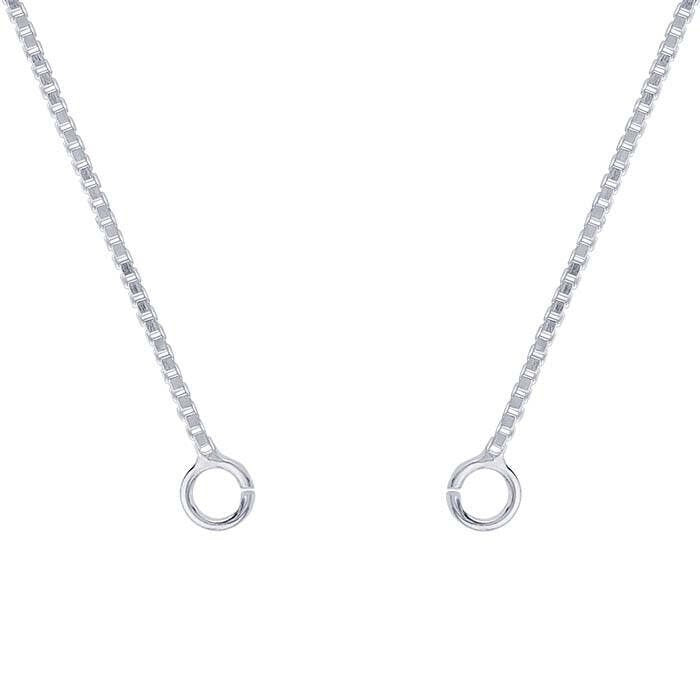 Sterling Silver 1mm Box Chain Necklace: Festoon Component, 16/18 Inch