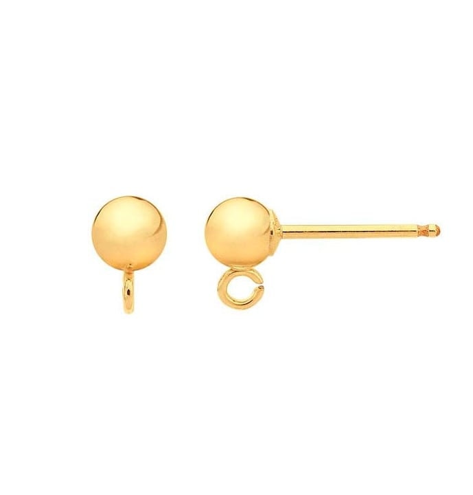 Ball post earrings with open ring, choose your metal and size.