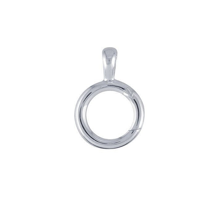 Charm holder pendant, hinged circle, sterling silver