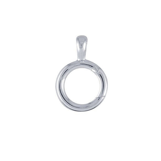 Charm holder pendant, hinged circle, sterling silver