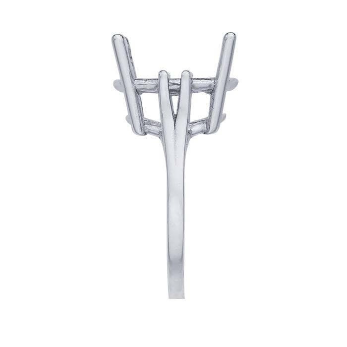 Sterling silver ready-set round ring mounting, available in 3 setting sizes