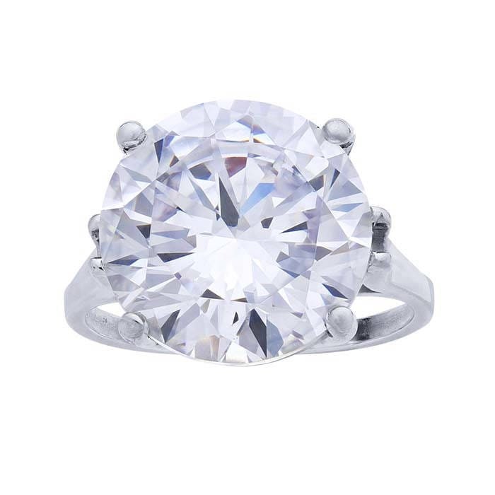 Sterling silver ready-set round ring mounting, available in 3 setting sizes