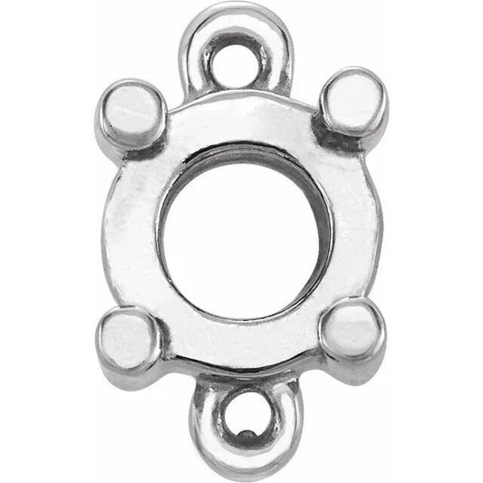 Round 4-prong link, available in sterling silver, 14k white gold or 14k yellow gold, choose your size