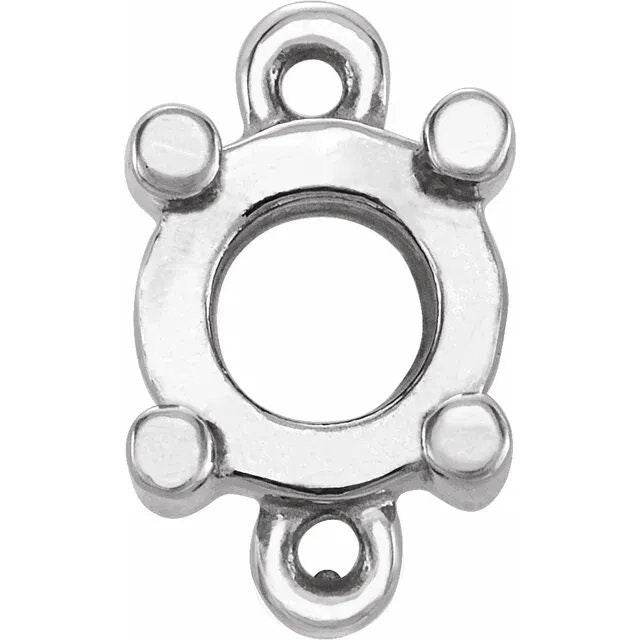 Sterling Silver Round 4-Prong Link: Jewelry Component (5.2mm)