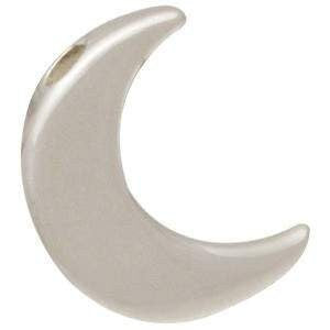 1 sterling silver bead - large moon 12x9mm