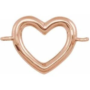 Heart Link: Sterling Silver, 10k Gold Charm (12.18mm)