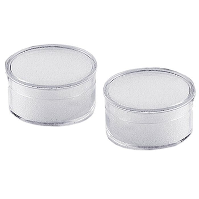 12pcs. clear acrylic round gem jar with white foam insert