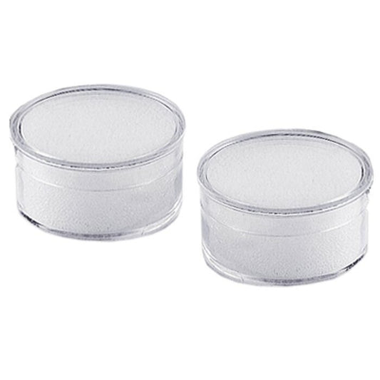 12pcs. clear acrylic round gem jar with white foam insert