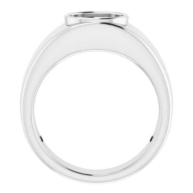 Sterling Silver Oval Men's Ring Bezel Mounting, choose your setting size