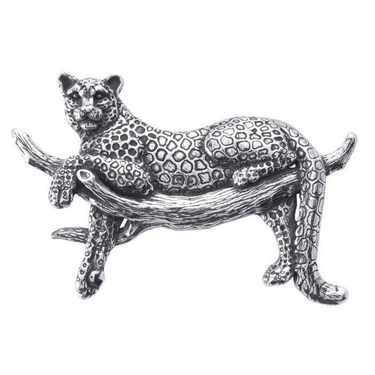 Sterling silver spotted leopard festoon pendant