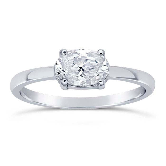 Sterling silver oval ring mounting, choose your size